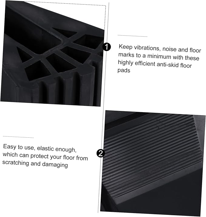 2pcs Floor Mat Foot Pads Folding Ladder Ladders Stepper Shoe Feet Non Bumper Construction Furniture Legs Office Chair Mat for Hard Floor Ladder Pads Ladder Rest Mats Black Rubber WATIIFUFU