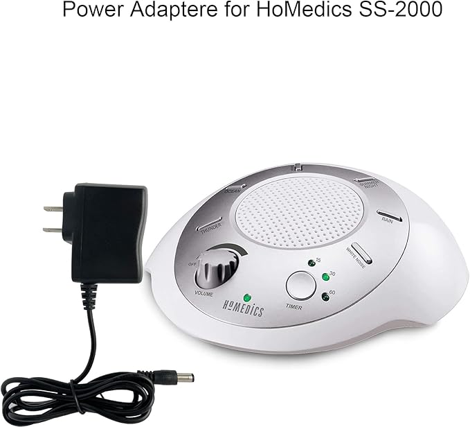 LEFXMOPHY SS-2000A Power Adapter Replacement for HoMedics SS-2000 White Noise Sound Machine AC 6V Black Supply with 4ft Cord