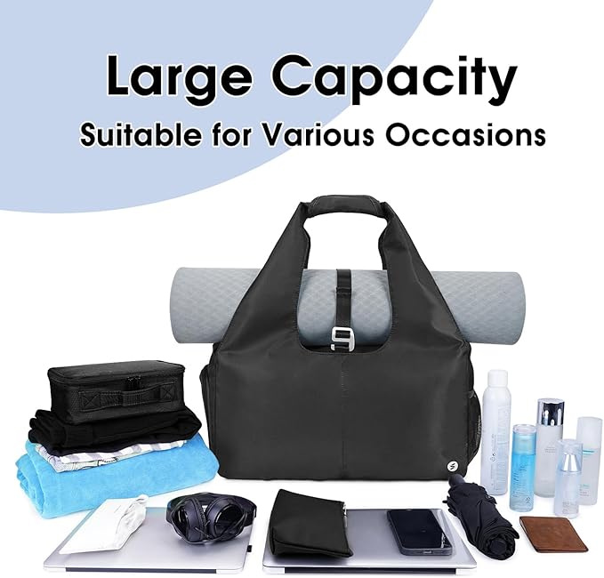 sportsnew Yoga Gym Bags for Women with Shoes Compartment Wet Dry Storage Pockets Adjustable Yoga Mat Holder, Patent Pending