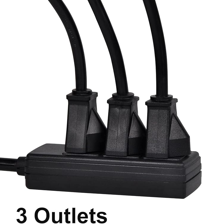 Power Strip, 14AWG NEMA 6-15P 10ft Long Power Extension Cord, Durable Power Extension Cable 240V, 3 Outlets