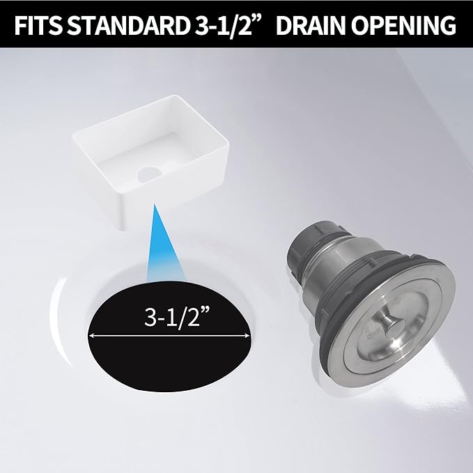 Sink Strainer Kitchen Sink Drain Assembly Kit 3-12 Inch with Kitchen Sink Drain Basket,304 Stainless Steel Sink Stopper Cover Lid,Stainless Steel Brushed