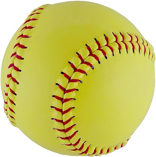 Official Size Softballs 12" Softballs Fastpitch Practice Softballs, Unmarked & Leather Covered Training Ball for Games, Practice and Training
