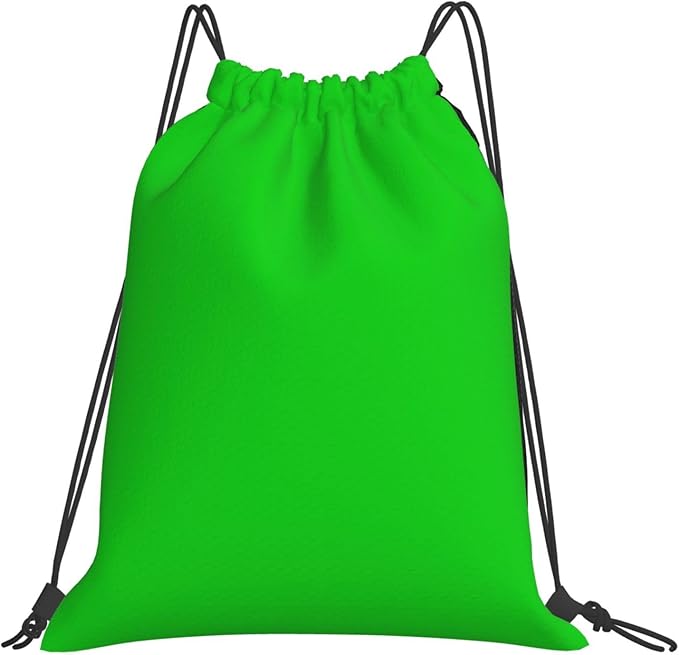 green Drawstring Backpack, Small Gym Bags for Men Women, String Backpack Sports Sackpack