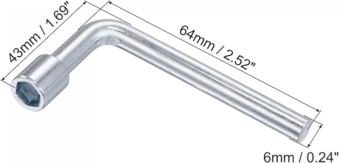 uxcell 7mm Metric L Shaped Angled Open Hex 6 Point Socket Wrench, Single Ended