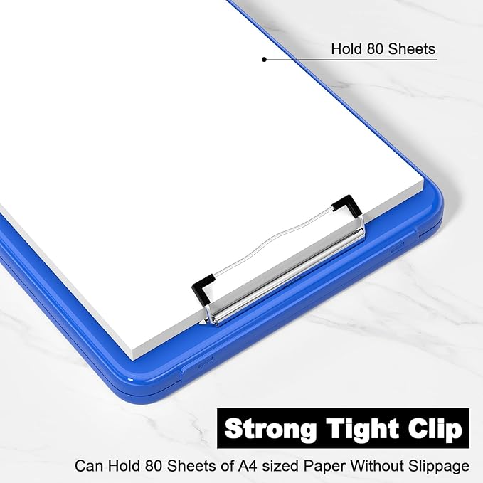 Hongri Clipboard with Storage, 8.5 x 11 Nursing Clip Board Foldable Storage for Nurses, Lawyers, Students, Classroom, Office, School, Size 13.4 x 9.4 X 0.9 in, Dark Blue