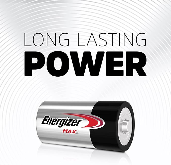 Energizer Max C Batteries, Premium Alkaline C Cell Batteries (4 Battery Count)
