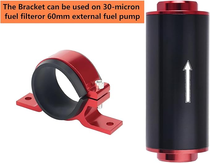 Car Fuel Pump Fuel Filter Mounting Bracket,60mm Fuel Filter Mounting Bracket, Fuel Pump Clamp Holder,Fuel pump mounting bracket- Red