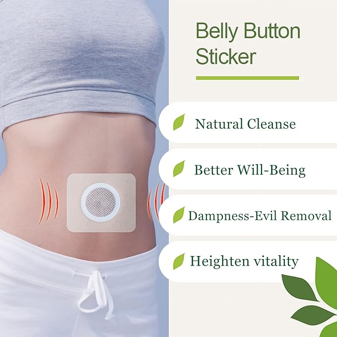 Bubchen Mugwort Belly Patch,30Pcs Natural Wormwood Essence and 30Pcs Belly Sticker, Moxa Hot Moxibustion Navel Wormwood Sticker