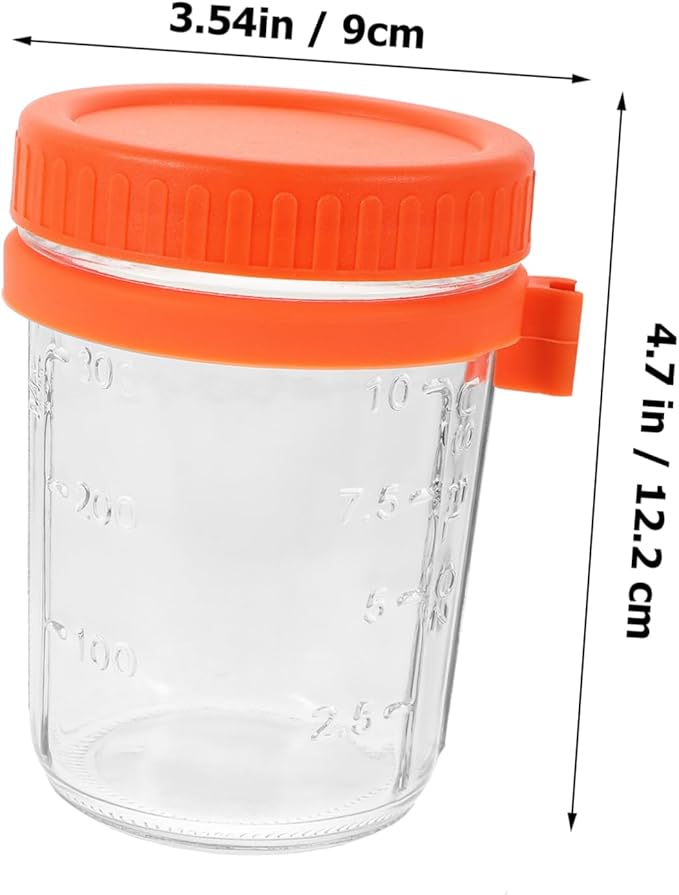 MAGICLULU 400ml Mason Jar Overnight Oats Cup Container with Lid for Oatmeal Smoothies and Salads Practical Snack Prep Cup for Breakfast and Meal Prep
