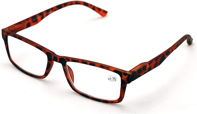 Men Lightweight Rectangular Readers Spring Hinge Matte Reading Glasses Frost Translucent