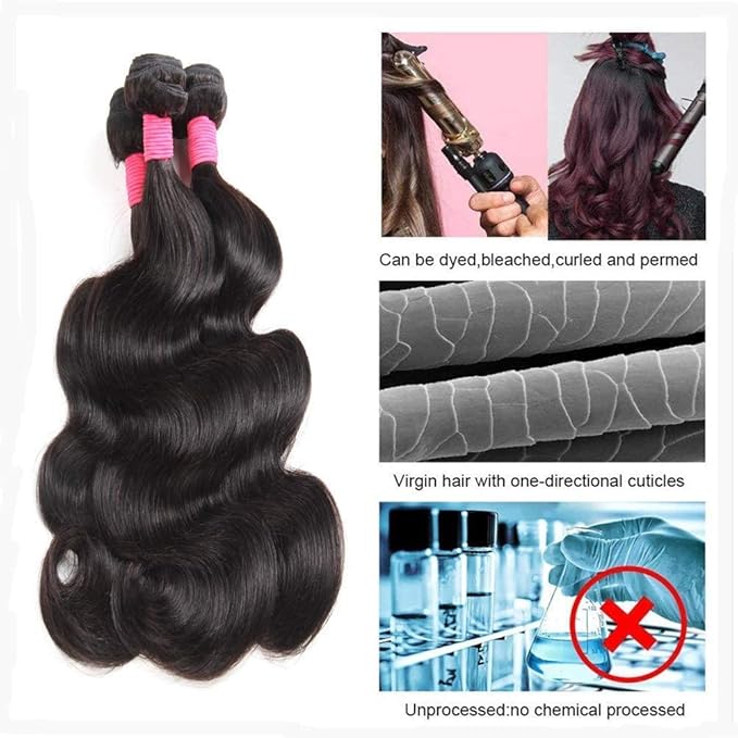 Body Wave Bundle 10A Grade Human Hair Bundles 100 Unprocessed Brazilian Virgin Hair Bundles Double Machin Weft Brazilian Body Wave Bundle(24 Inch)