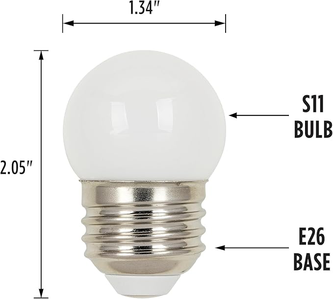 Westinghouse Lighting 5511200 1 Watt (10 Watt Equivalent) S11 White LED Light Bulb, Medium Base