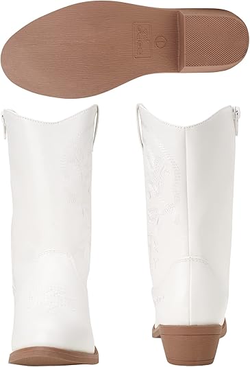 Bebe Girls' Cowboy Boots - Classic Western Country Cowgirl Boots - Mid Calf Riding Shoes for Toddlers Little and Big Girls