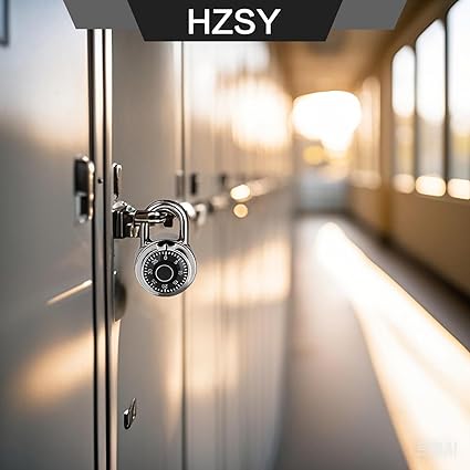 Combination Padlock 1 Pack, Fixed Dial Combination Padlock with Different Combinations, 2 in. Wide. Black Turntable, Lock for Gym Locker, School, Toolbox, and More