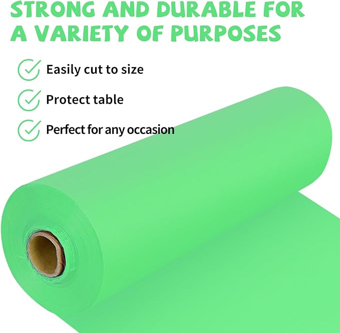 54 Inch X 300 Feet Plastic Table Cover Roll Premium Disposable Plastic Tablecloth for All TypeShape Tables Picnic, Party, Banquet, Birthdays, Weddings (Lime Green, 54 Inch X 300 Feet)