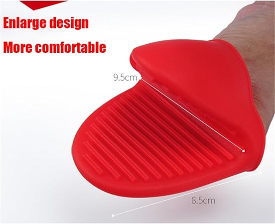 2PCS Silicone Oven Mitts Heat Resistant, Potholders Kitchen Cooking Baking, Pinch Grips Finger Protector Pot Air Fryer(Blue)