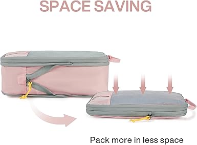 BAGSMART 6 Set4 Set2 Set Compression Packing Cubes for Travel, Lightweight Vacation Travel Essentials, Travel Accessories for Suitcase Organizer Bags Set, Durable Luggage Organizer Travel Bags