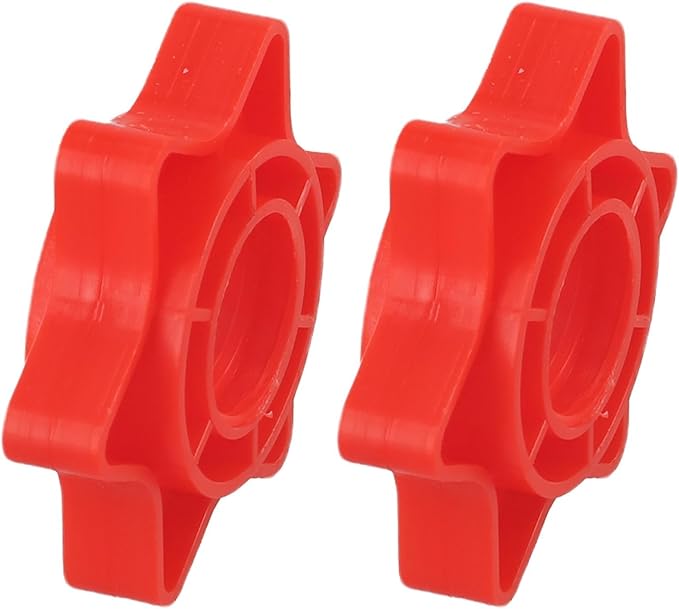 Pack Of 2 Dumbbell Collars Hex Nut Anti-Slip Collars Weight Check Nut Barbell Bar Clips For 1 Inch Standard Weight Lifting Barbells(Red)