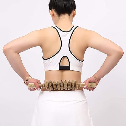 Wooden Massager Wood Therapy Massage Tools for Body Shaping, Fascia, Cellulite, Muscle Abdomen, Body Therapy Massager, Muscle Belly Relief Tool (F)
