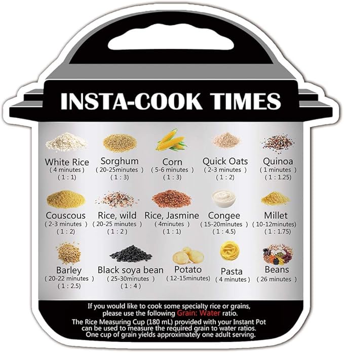 Instant Pot Cook Times Cheat-Sheet - Refrigerator Magnet Quick Reference Stickers Magnetic Cheat Sheet (Instant Pot Decals)