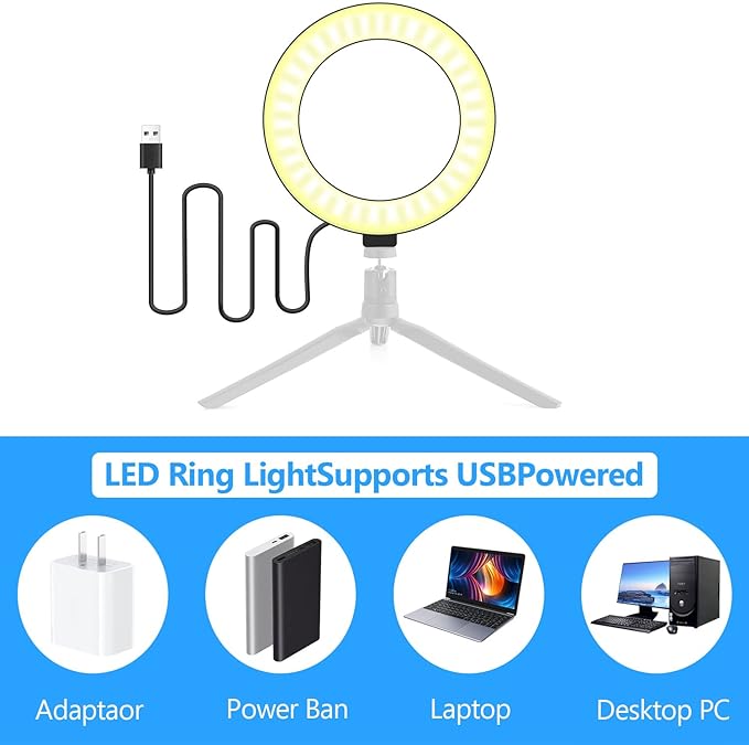 6 inch Ring Light Only Without Stand, Hola Light Replacement Parts Without Tripod, Ring Light for Video Recording Photography Makeup Live Stream