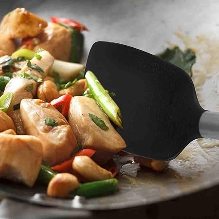 Stainless Steel Handle Silicone Spatulas, High Heat to 480F, Food Grade Turner, Free