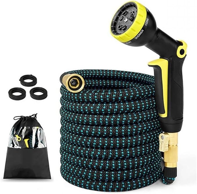 Green Houses Pressure Washer Hoses Natural Latex Garden Hose Ooawith Spray Gun Expandable Flexible High Pressure Magic Watering HosesOoa Pipe Irrigation Tool (Color : Orange Hose, Lengh : 100ft)