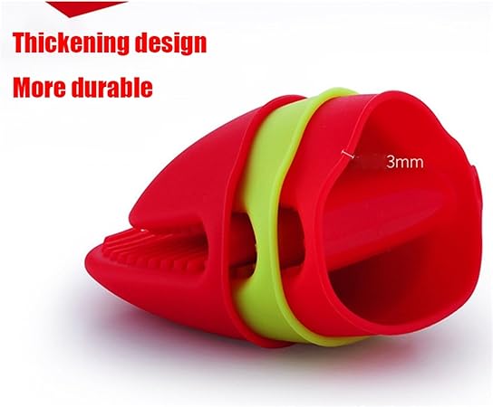 2PCS Silicone Oven Mitts Heat Resistant, Potholders Kitchen Cooking Baking, Pinch Grips Finger Protector Pot Air Fryer(Blue)