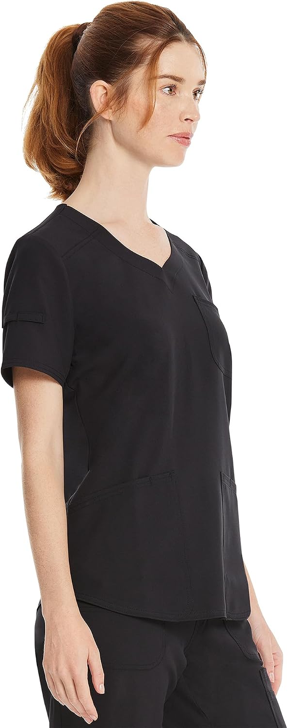Large, Scrubstar Womens Sweetheart V-Neck Scrub Top Soft Stretch Nursing Uniform with 3 Pockets Women’s Medical Scrubs for Women.