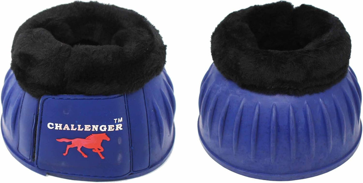 CHALLENGER Horse Rubber Overreach Hoof Protection Fleece Bell Boots 41HI01RB-L