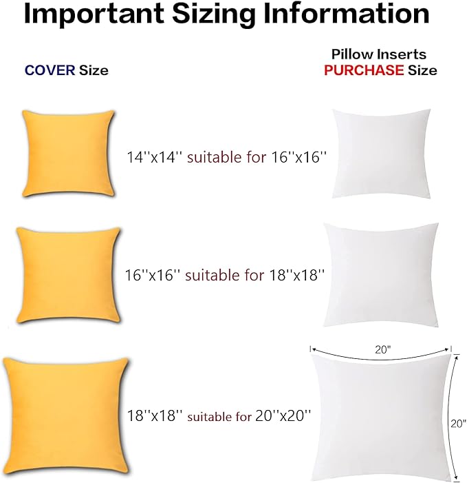 OTOSTAR Premium Waterproof Throw Pillow Inserts, Pack of 1 Square Form Cushion Stuffer for Garden, Bench, Patio - Outdoor Decorative Pillow Inserts White 18x18 Inches