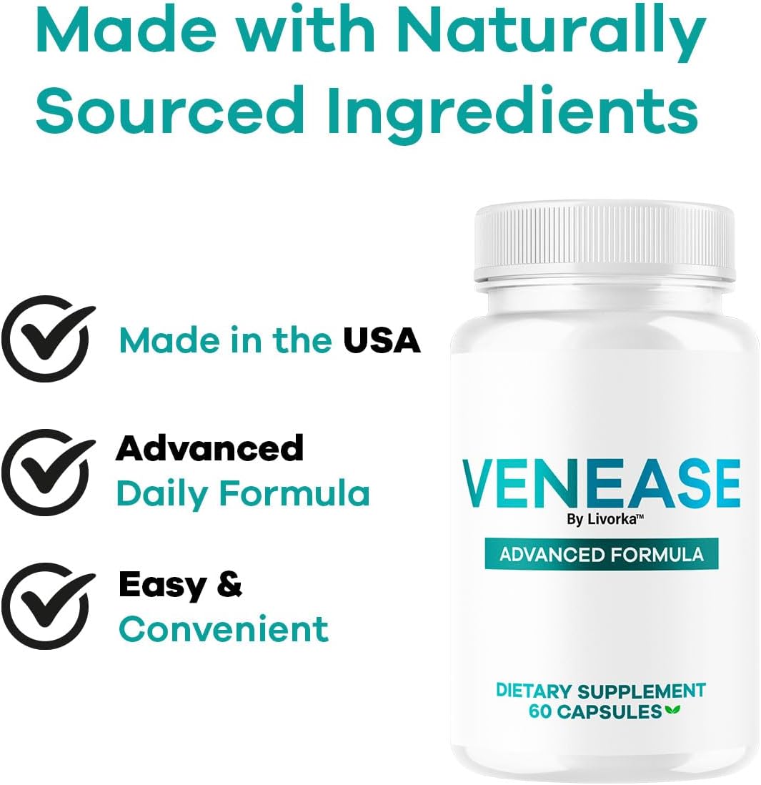 PureHealth Research Venease Capsules - Official Venease Pills Premium Supplement Support Advanced Formula All Natural for Vein Wellness & Health Multivitamin Pure Formula Reviews, 60 Capsules for 1 Month