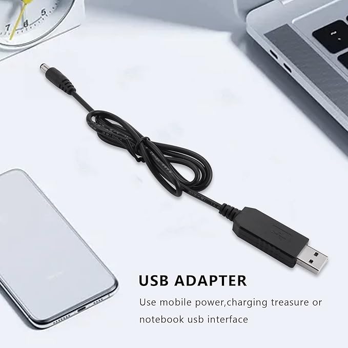 USB DC 5V To DC 12V 2.1mm X 5.5mm Module Converter DC Barrel Male Connector Jack Power Cable Plug,USB to DC Cable -1M (5V To DC 12V), Black