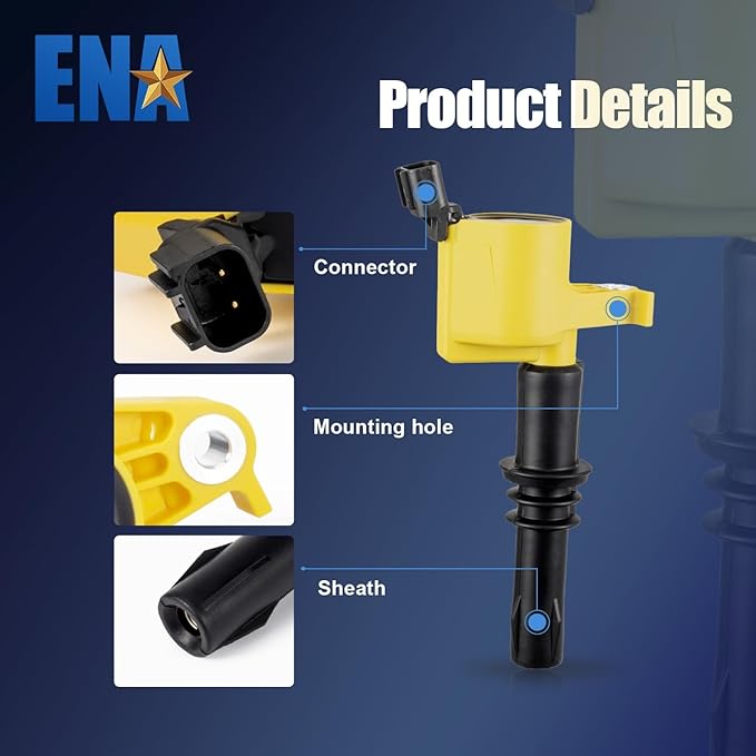 ENA Heavy Duty Ignition Coil Pack Compatible with Ford Lincoln Mercury 4.6L 5.4L 6.8L Replacement for DG511 C1541 FD508
