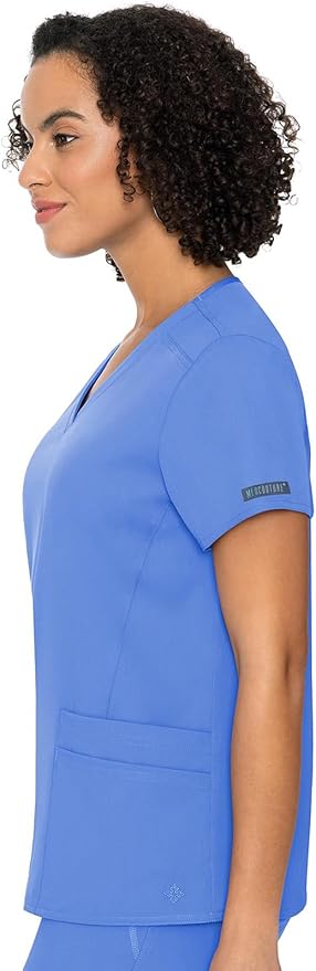 Med Couture Scrub Top for Women, V-Neck with 4 Pocket, Ultra Soft, 2-Way Stretch and Wrinkle-Free Fabric - MC7468