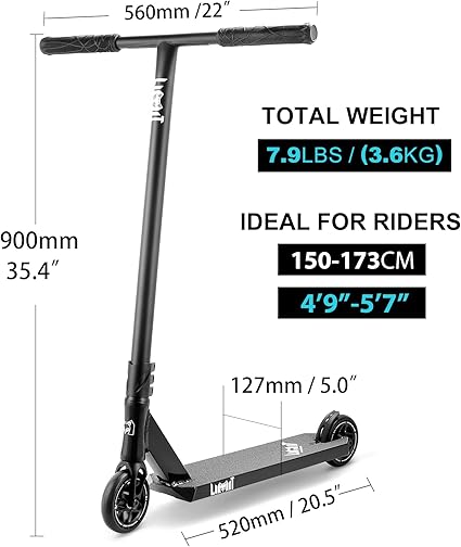 Limit LMT01-V2 Professional Scooter-Trick Scooter-Intermediate and Professional Stunt Scooter Suitable for Children, Teenagers and Adults 8 Years Old and Above-Durable