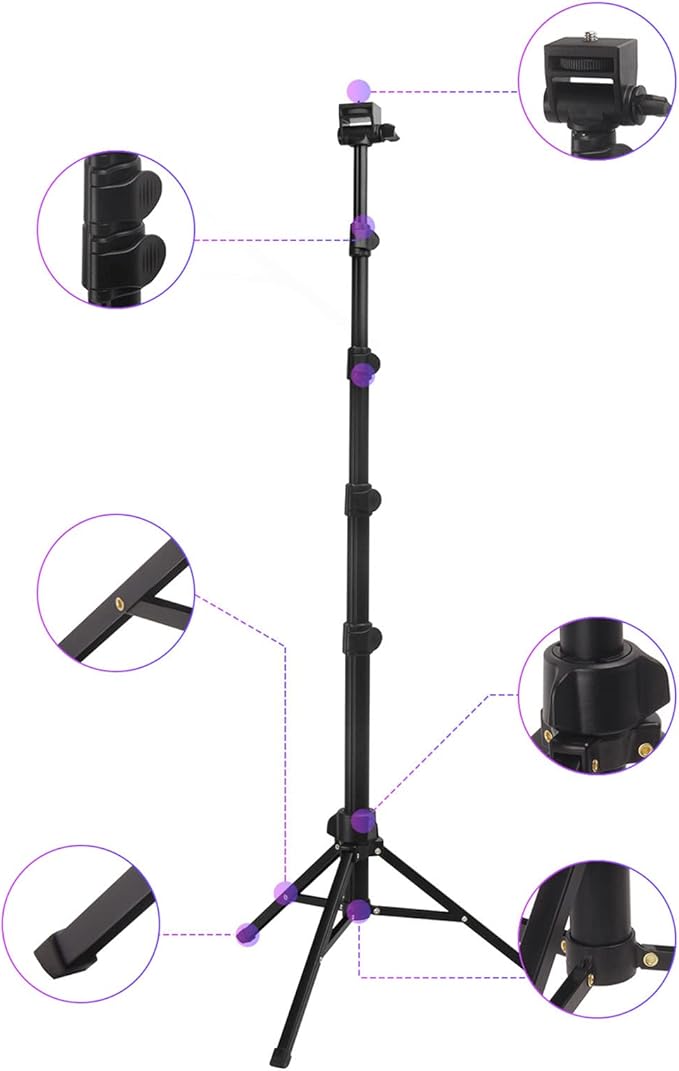 Phone Tripod Camera Stand Selfie Tripod LED Light Holder for Selfies Video Vlogging Live Streaming Phone Stand for Videos