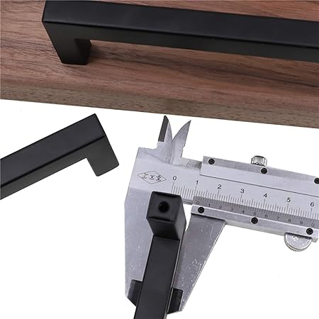Modern Square Cabinet Handles, 10.5" Matte Black Cabinet Pulls Drawer Pulls Furniture Hardware for Kitchen Cabinets Cupboard Drawer Handles