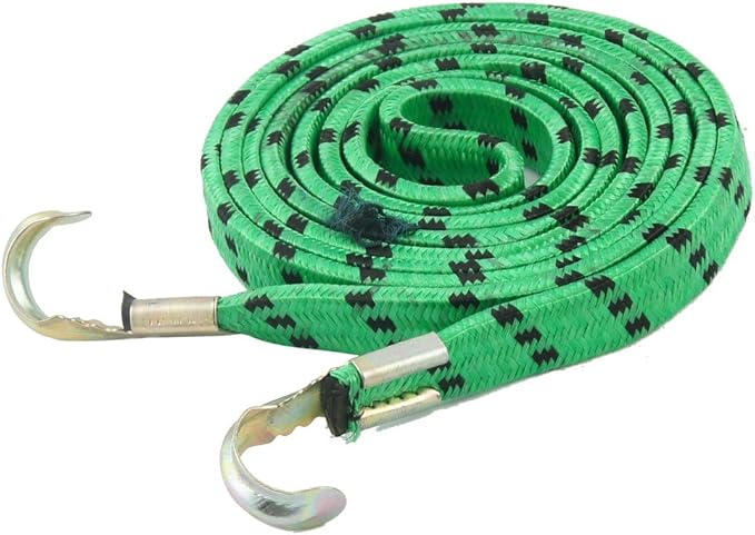 Qtqgoitem Bicycle 2 Hooks Striped Stretch Green Black 6.5ft Long Luggage Rope Cord (Model: cc5 426 b50 e8c 0d6)
