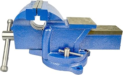 6" Bench Vise, Double Swivel Rotating Vise Head, Heavy Duty Table Top Pipe Vise with Anvil Swivel 360-Degree Rotation, Desktop Clamp 150mm Jaw for Crafting, Industrial Woodworking