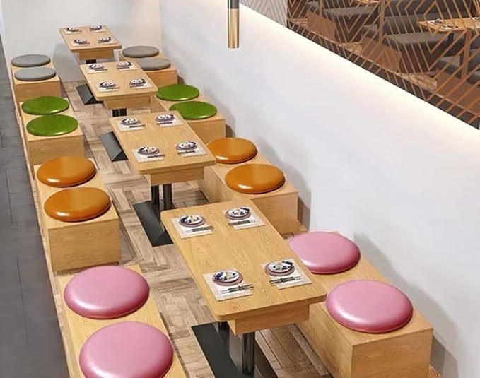 Waterproof Round Chair Cushion, Round Dining Chairs Seat Cushion PU Leather Cushion, Indoor and Outdoor Round Chair Pad Non-slip Soft Pad