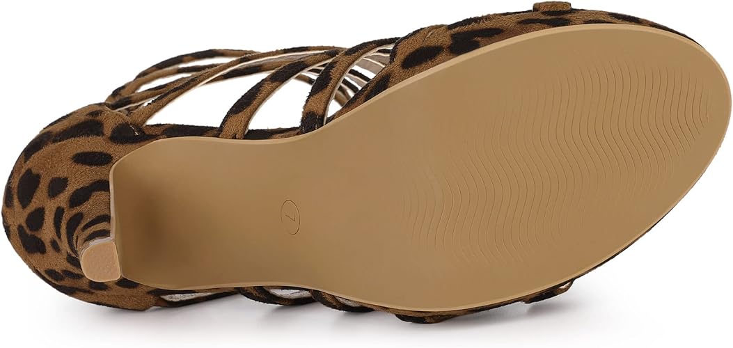Allegra K Women's Stiletto Platform Heels Strappy Gladiator Heel Sandals