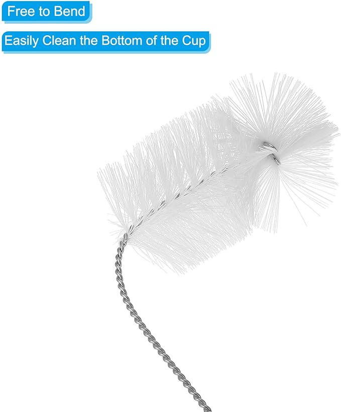 PATIKIL 14" Water Bottle Brush, Stainless Steel Water Bottle Scrubbing Brush Long Handle Cleaning Scrub Brush for Kitchen Pots, Yellow