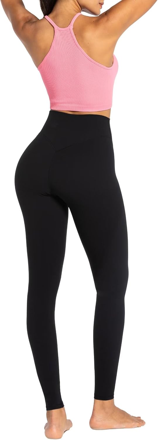 Workout Leggings for Women, Tummy Control Compression Workout Gym Yoga Pants, High Waist & No Front Seam Lycra