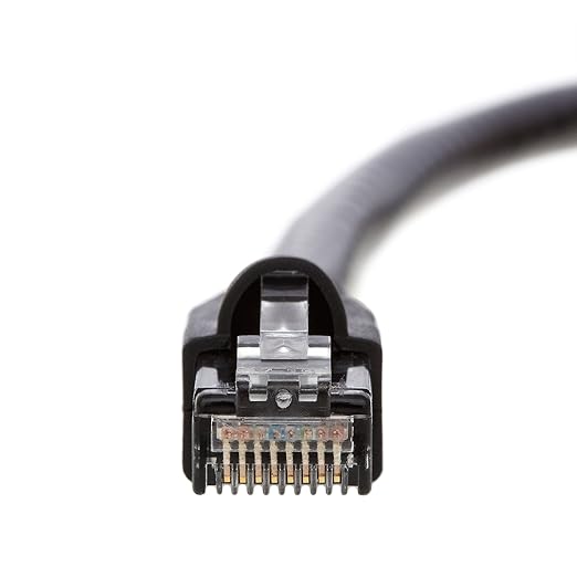 InstallerParts Ethernet Cable CAT6A Cable UTP Booted 15 FT - Black - Professional Series - 10GigabitSec NetworkHigh Speed Internet Cable, 550MHZ