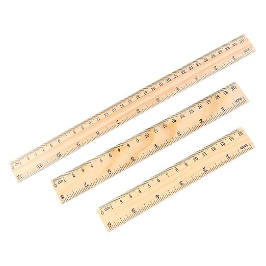 15/20/30cm Wooden Straight Rulers Measuring Drafting Rulers, Inches Centimeter Metric Straight Rulers Home Office Supplies(30cm)