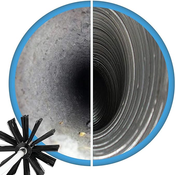 Chimney Washing Brushes Fireplace Cleaning Supplies 5.9in and 3.9in Brush Heads 516 Screw Thread Dryer Vent Cleaner Kit Attachment