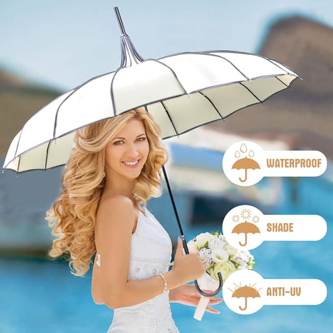 VIVISKY (TM) old-fashioned pagoda roof parasol sunshade by Ivory