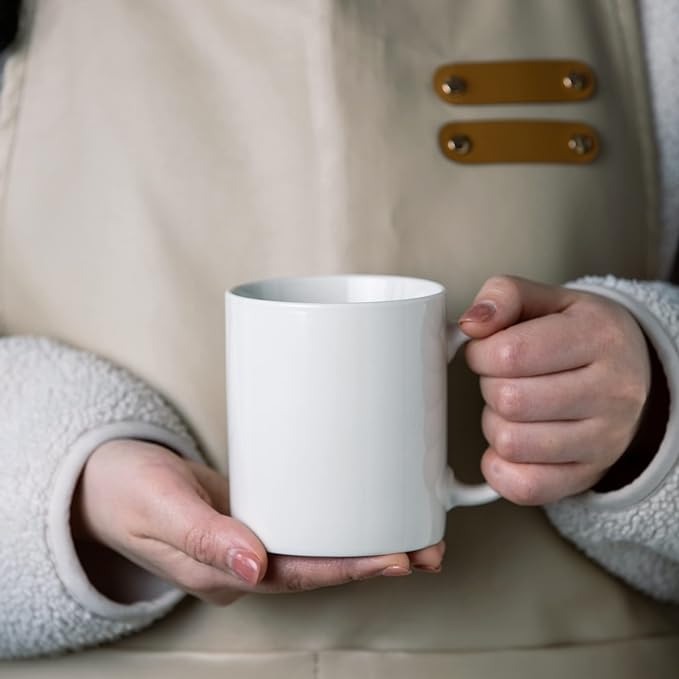12 OZ Off White Coffee Mugs, Ceramic Coffee Mugs with Large Handle for Man, Woman, Light Weight Coffee Mugs Set of 12 for LatteCappuccinoCocoaMilk, Dishwasher Microwave Safe