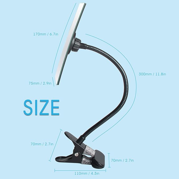 Clip On Security Cubicle Convex Mirror for Personal Safety, Open Office Environment, Cabinet Computer Desk Rear View Monitors or Anywhere, Adjustable Clip (6.7 X 2.9 Rectangle)